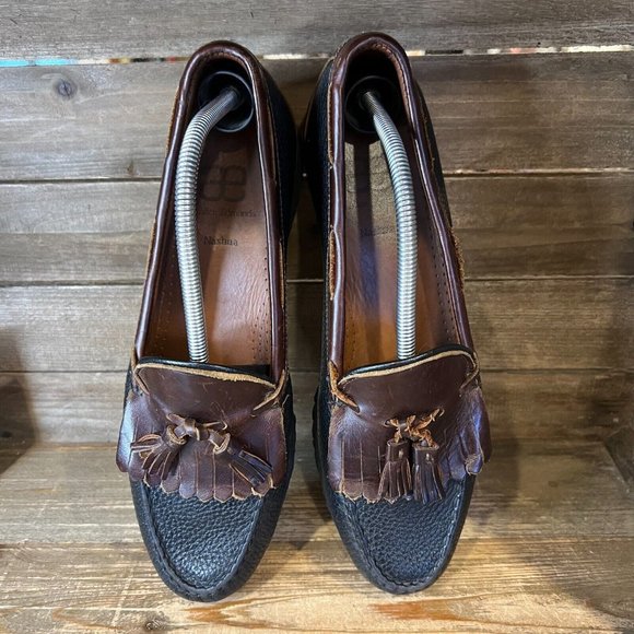 Mens Allen Edmonds Nausha Black Leather Fringe Tassel Comfort Loafers Size 11 D - Picture 3 of 6